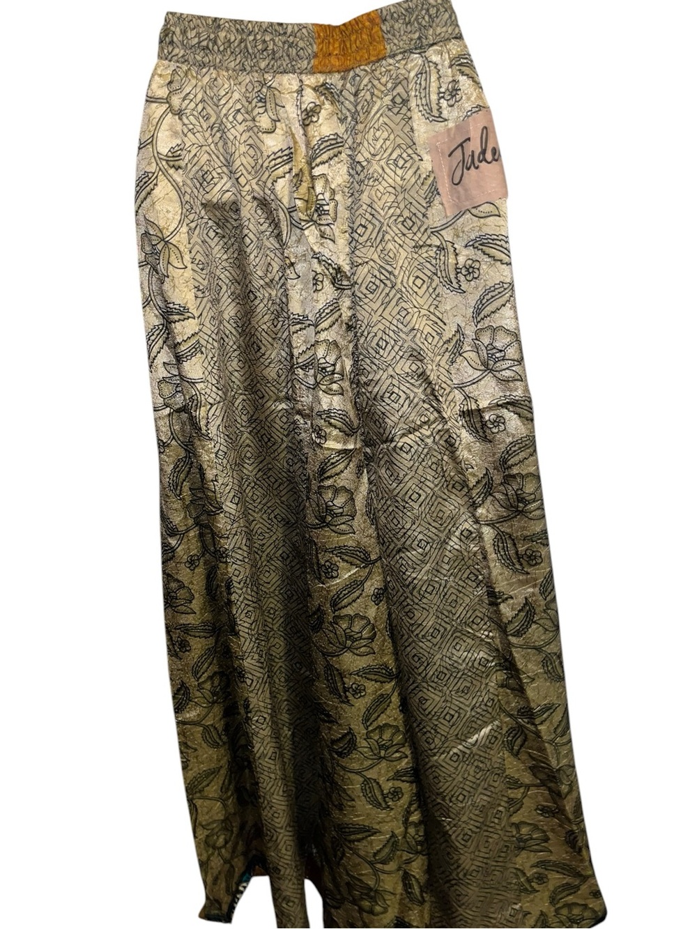 Jaded Gypsy Free Size Boho Wide-Leg Printed Palazzo Pants - Green - Picture 6 of 8